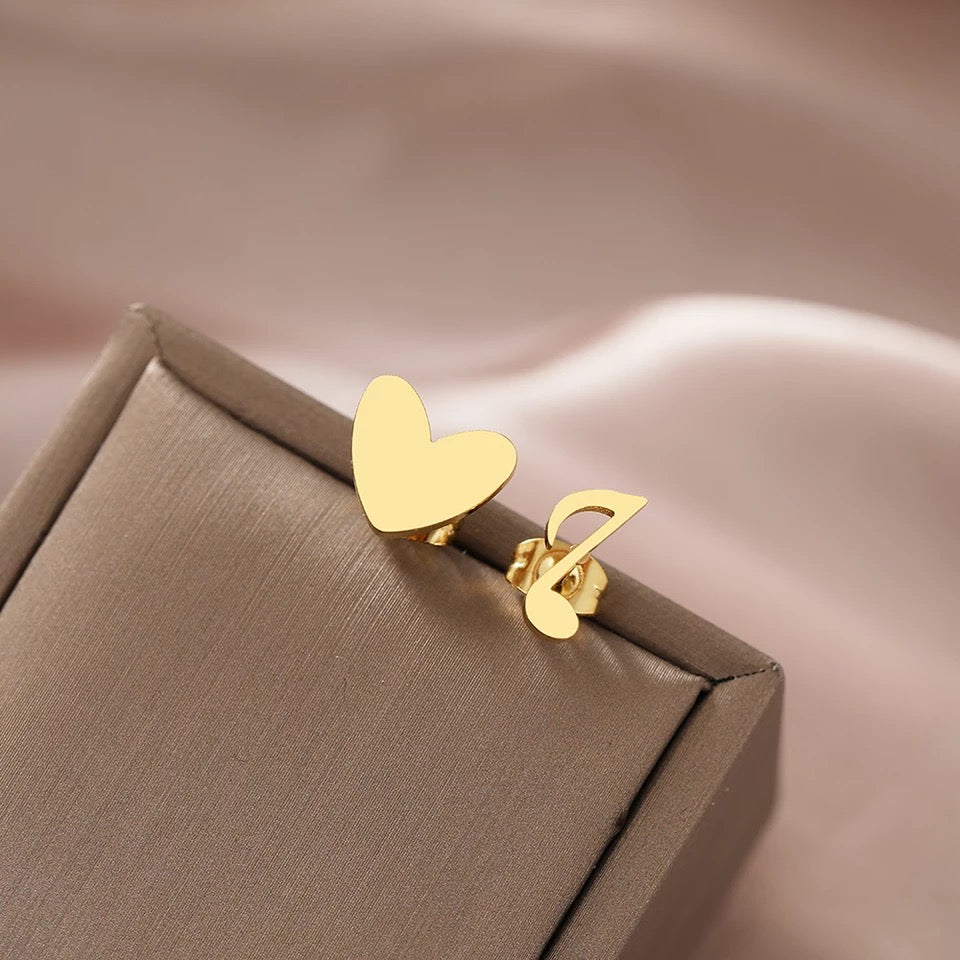 PENDIENTES LOVE MUSIC MINIMALISTAS