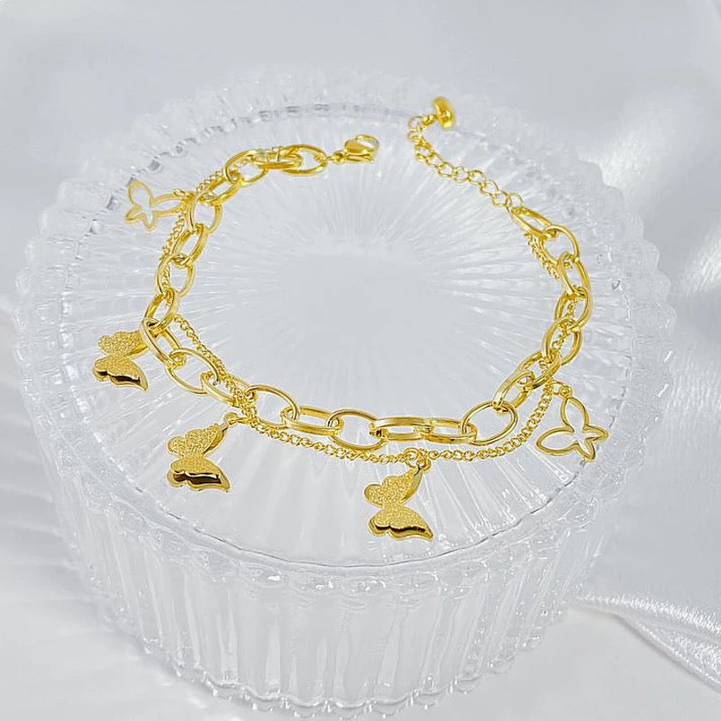 BRAZALETE ELEGANTE MARIPOSAS DOS ESTILOS