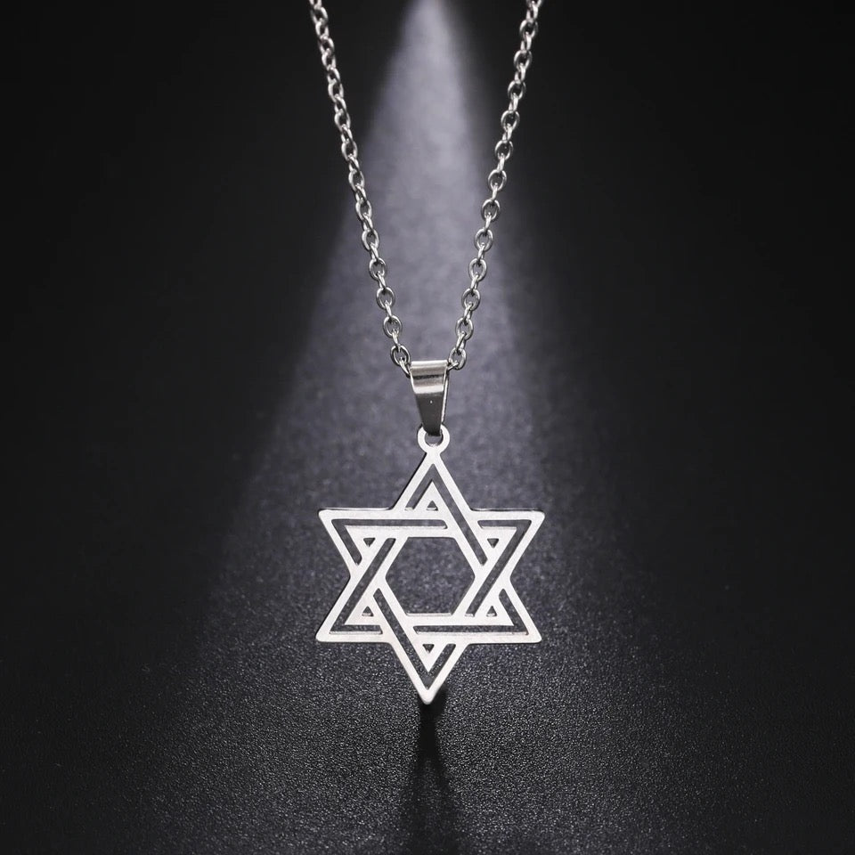 COLLAR ESTRELLA DE DAVID  UNISEX HUECO
