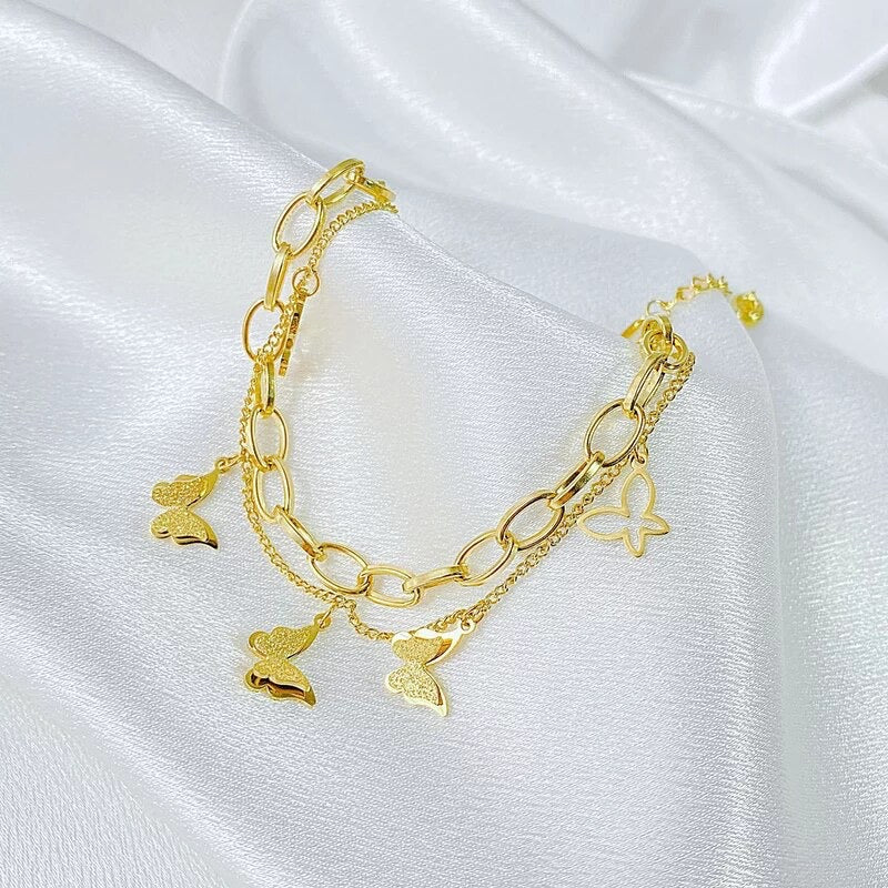 BRAZALETE ELEGANTE MARIPOSAS DOS ESTILOS