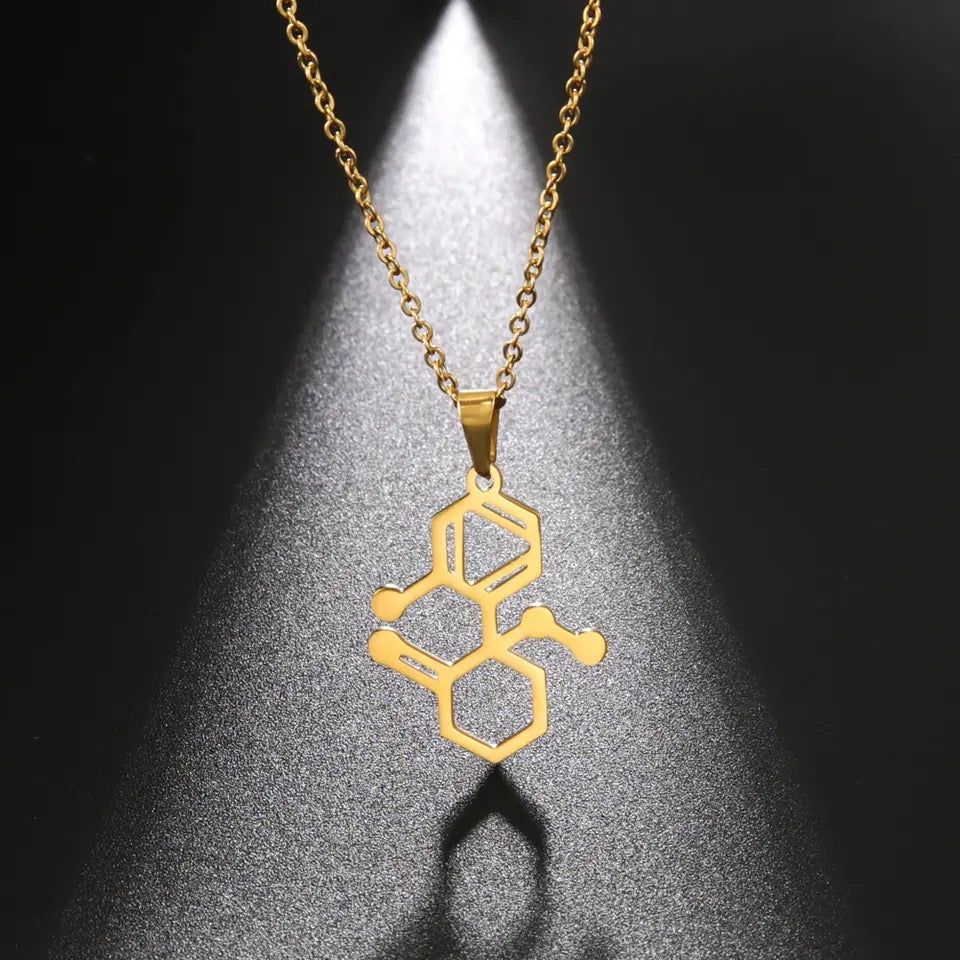 COLLAR MOLÉCULA QUÍMICA MINIMALISTA