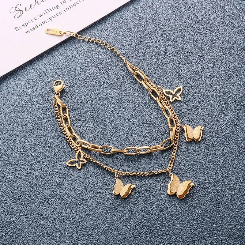 BRAZALETE ELEGANTE MARIPOSAS DOS ESTILOS