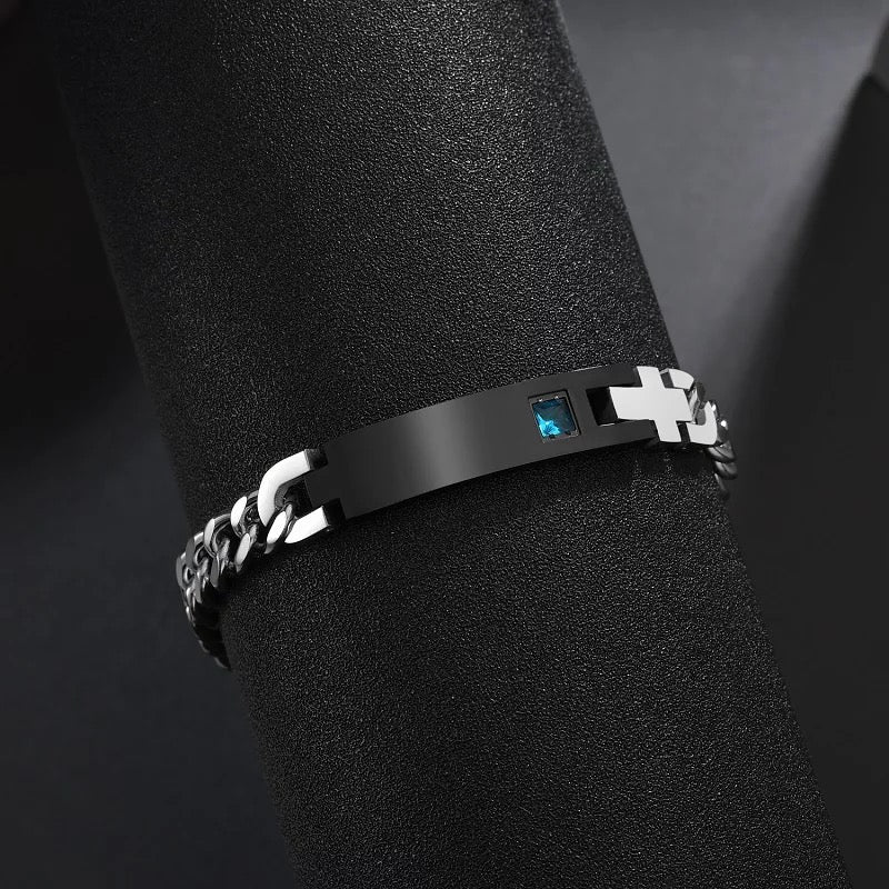 BRAZALETES EN PAREJA PERSONALIZABLE CIRCONIA CÚBICA