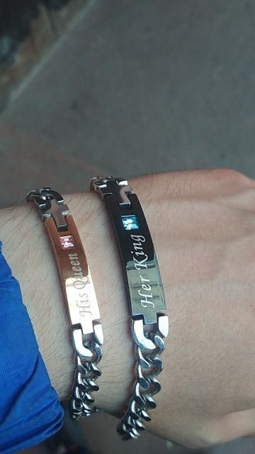 BRAZALETES PROMESA DE ZIRCONIA CUBICA SU REY & SU REINA