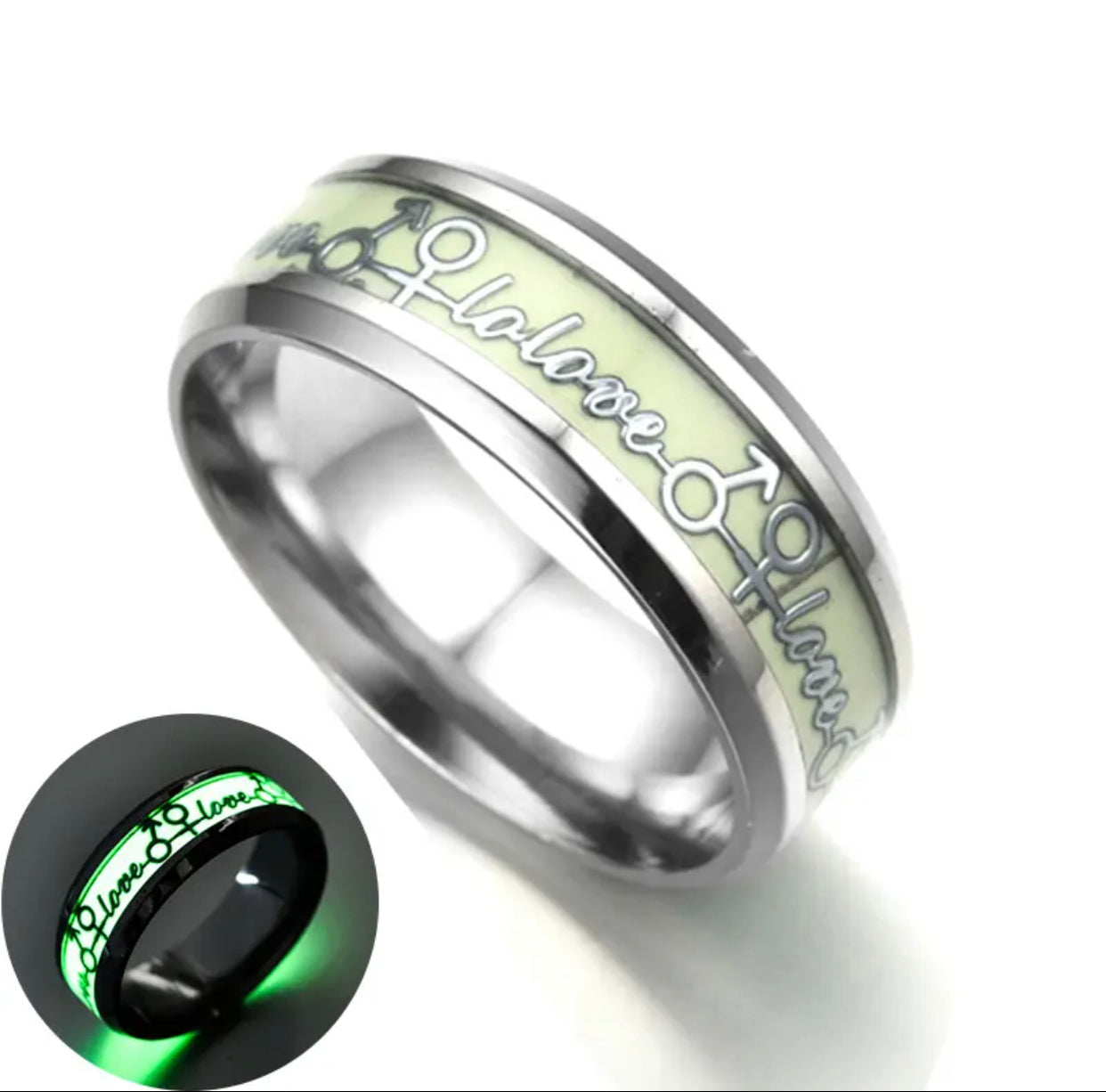 ANILLO LUMINOSOS PLATEADOS DE ACERO INOXIDABLE