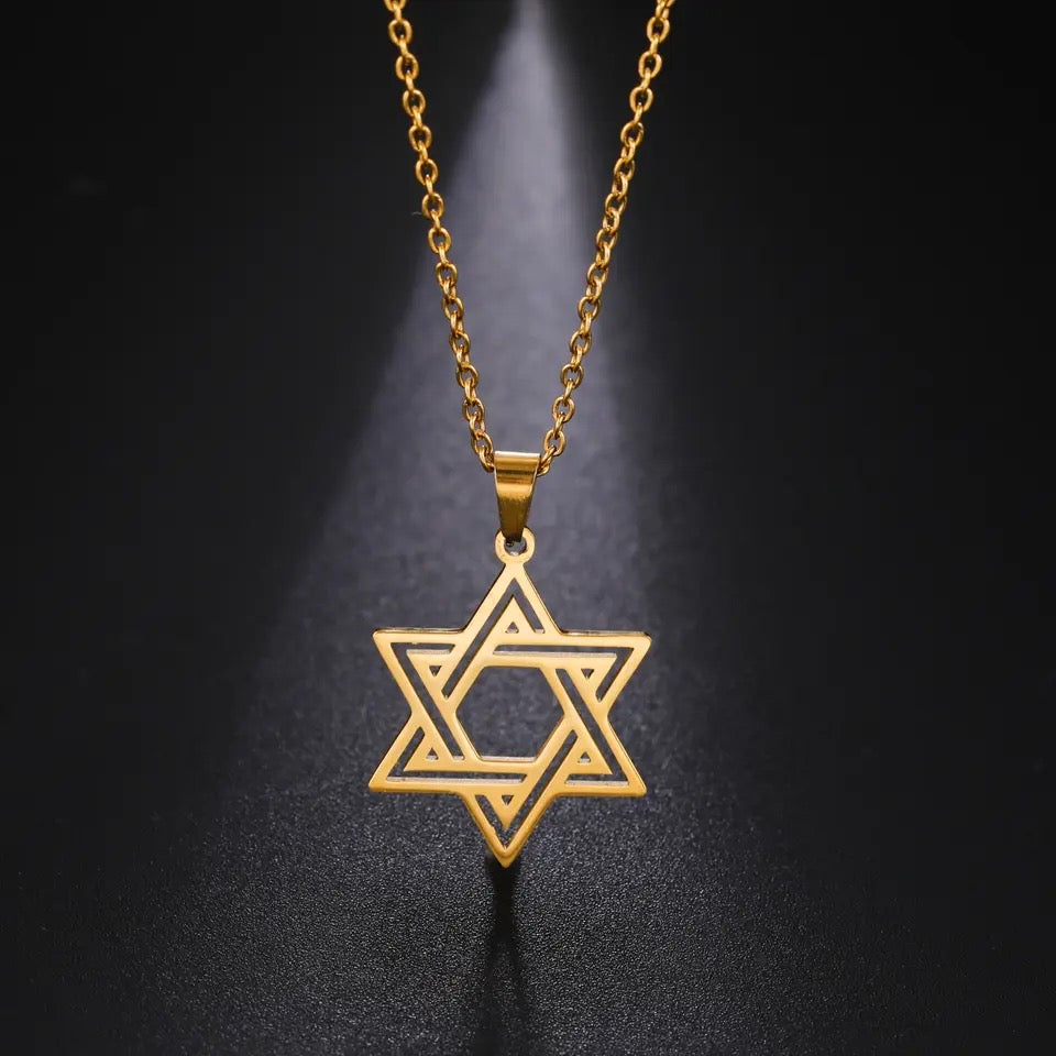 COLLAR ESTRELLA DE DAVID  UNISEX HUECO