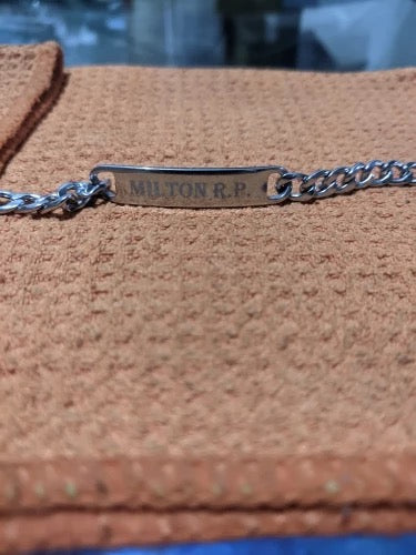 BRAZALETE ACERO INOXIDABLE PLACA PERSONALIZABLE