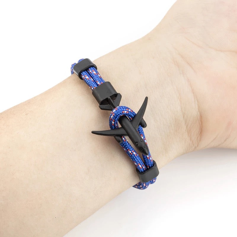 BRAZALETE AVIÓN CUERO