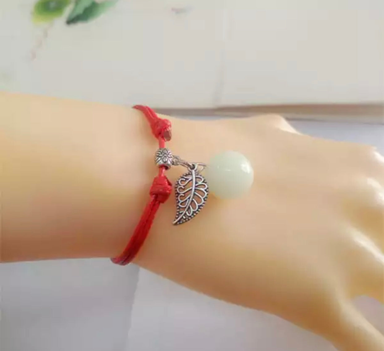 BRAZALETE \TOBILLERA CON HOJA BRILLA EN LA OSCURIDAD