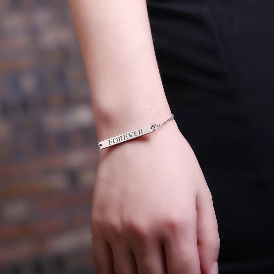 BRAZALETE ACERO INOXIDABLE PLACA PERSONALIZABLE