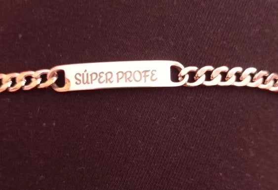 BRAZALETE ACERO INOXIDABLE PLACA PERSONALIZABLE