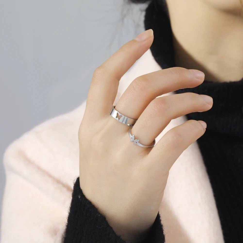 ANILLOS MATCHING RINGS FINOS DISEÑO HUECO MINIMALISTAS AJUSTABLES