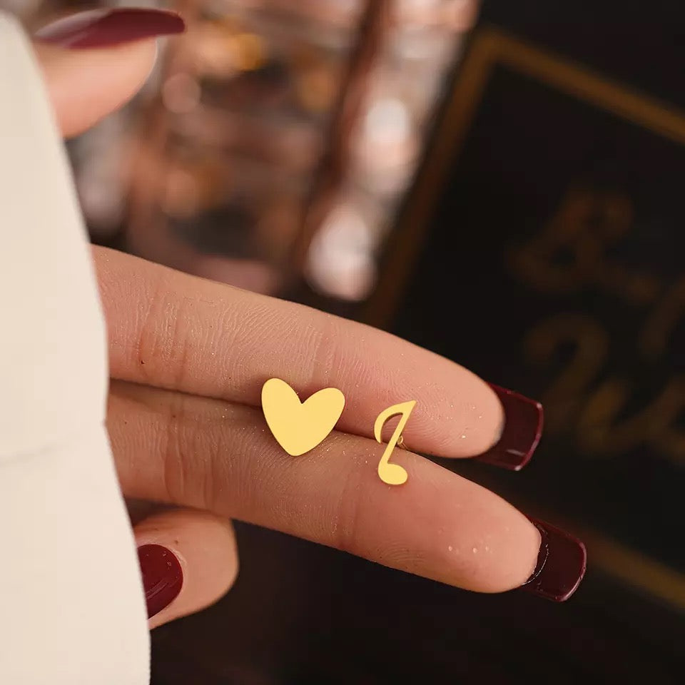 PENDIENTES LOVE MUSIC MINIMALISTAS
