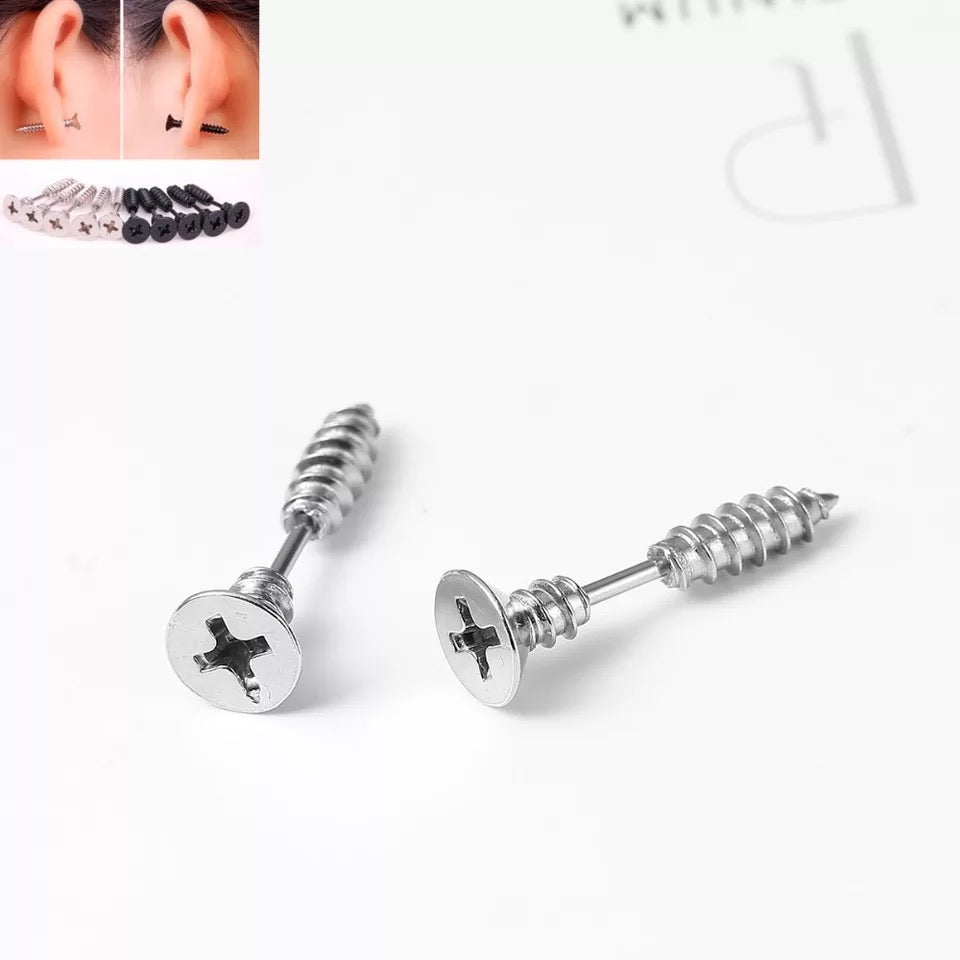 ARETES PUNK TORNILLO ACERO
