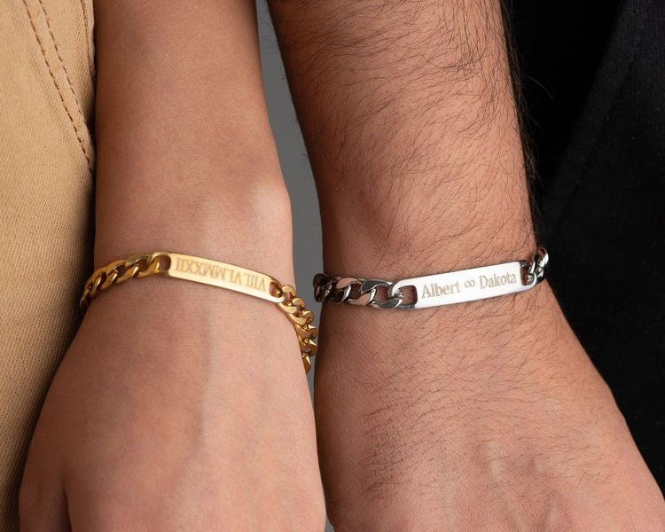BRAZALETE ACERO INOXIDABLE PLACA PERSONALIZABLE