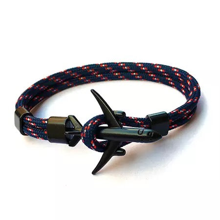 BRAZALETE AVIÓN CUERO