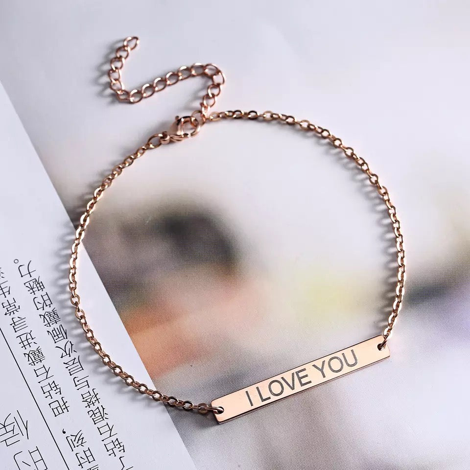 BRAZALETE ACERO INOXIDABLE PLACA PERSONALIZABLE