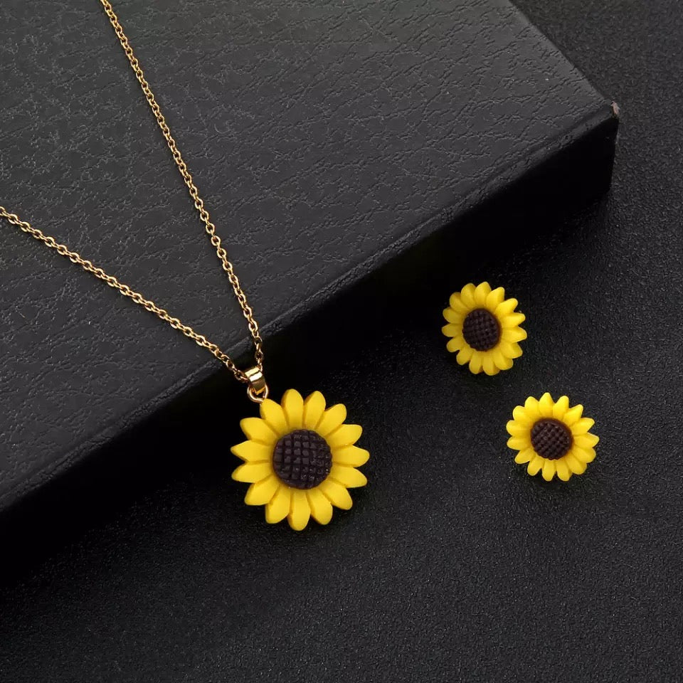 SET DE COLLAR GIRASOL AMARILLO
