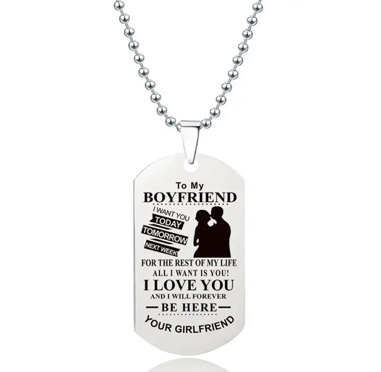 COLLAR MASCULINO CON MENSAJE DE AMOR