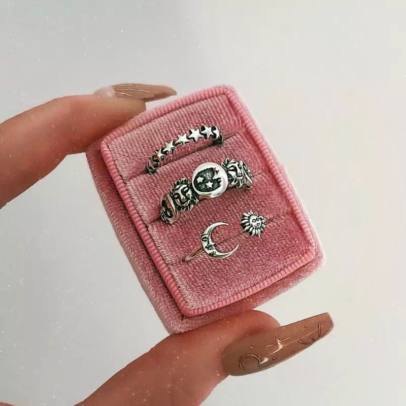 SET ANILLOS AESTHETIC METAL VINTAGE