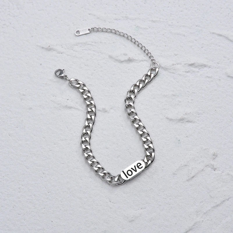 BRAZALETE ESTILO CUBANA ACERO INOXIDABLE PERSONALIZABLE PLATEADOS