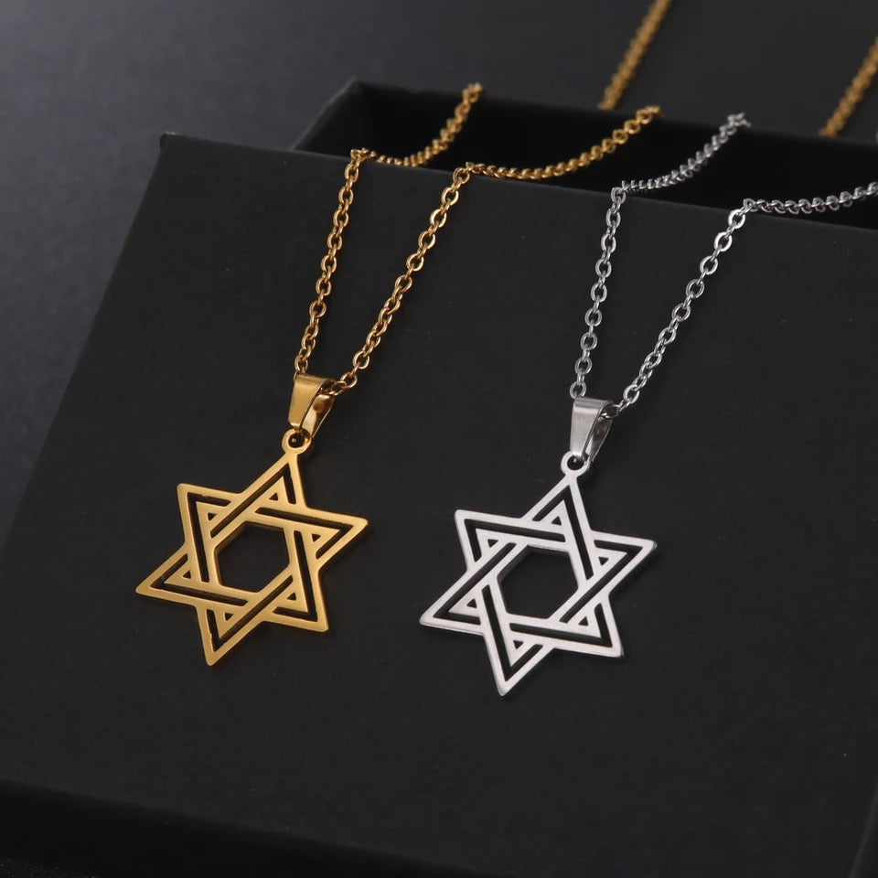COLLAR ESTRELLA DE DAVID  UNISEX HUECO