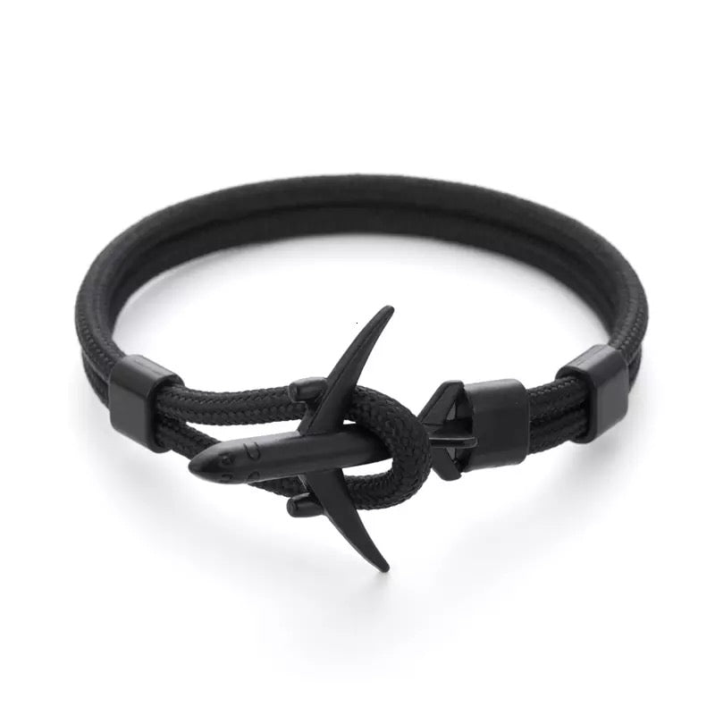 BRAZALETE AVIÓN CUERO