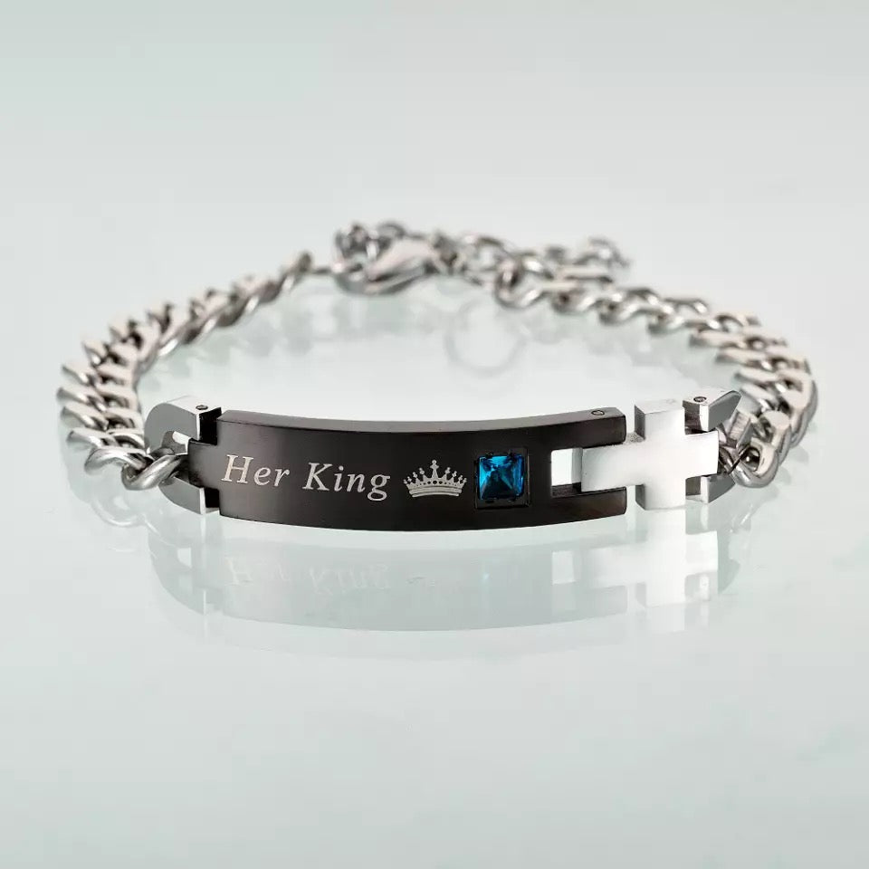 BRAZALETES PROMESA DE ZIRCONIA CUBICA SU REY & SU REINA