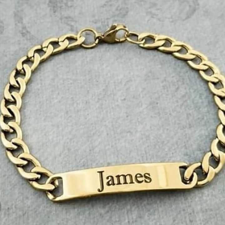 BRAZALETE ACERO INOXIDABLE PLACA PERSONALIZABLE