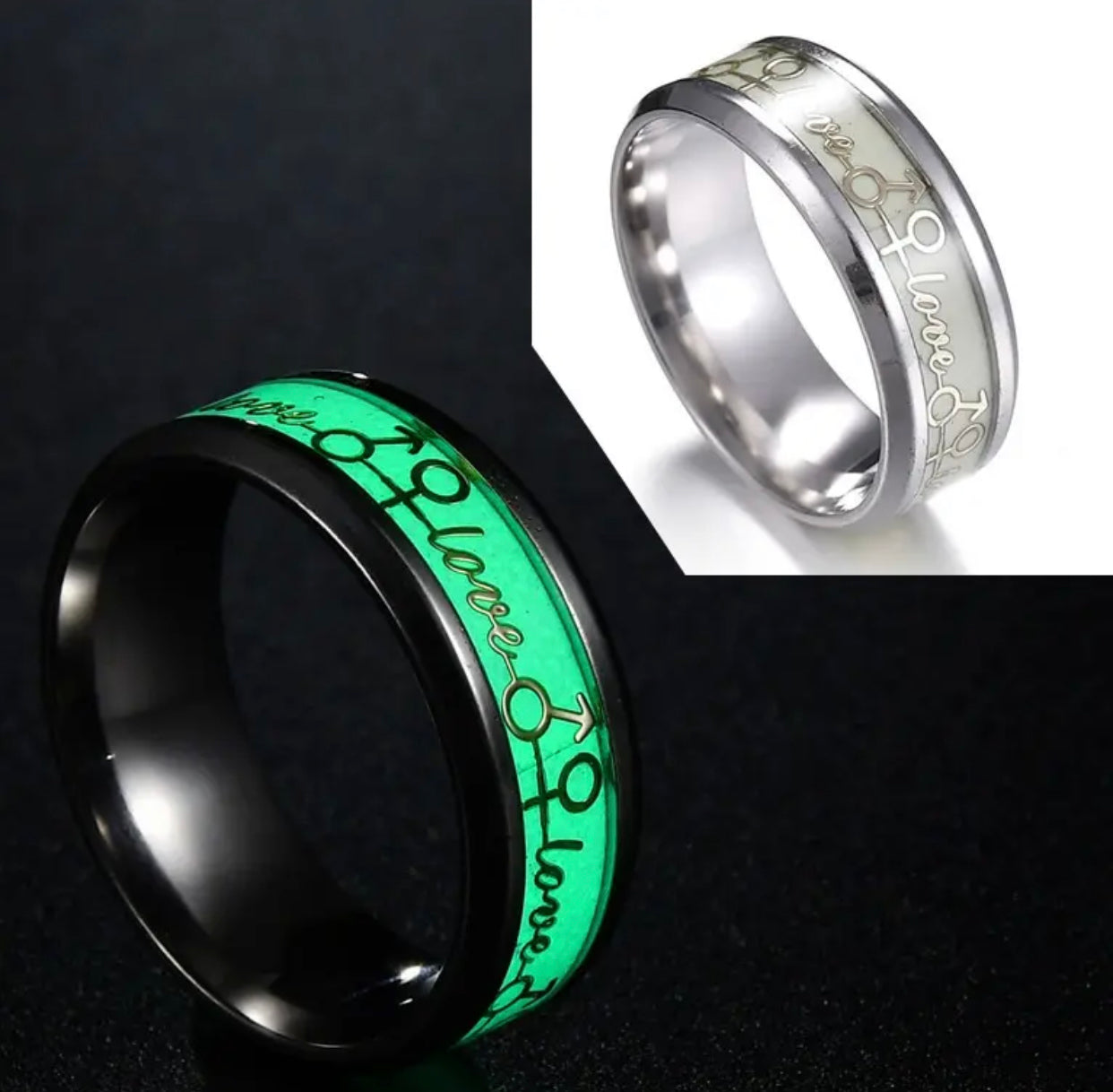 ANILLO LUMINOSOS PLATEADOS DE ACERO INOXIDABLE