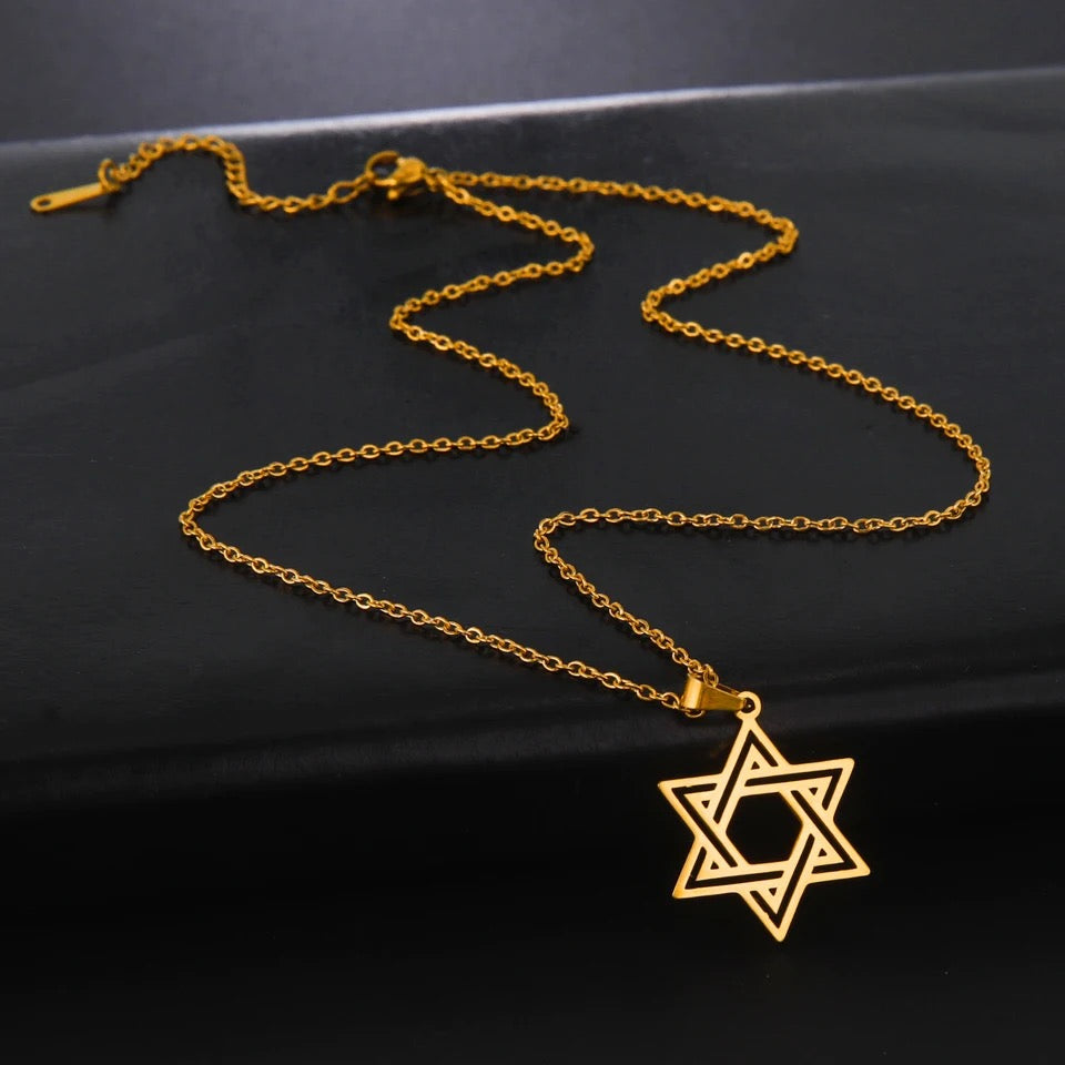 COLLAR ESTRELLA DE DAVID  UNISEX HUECO