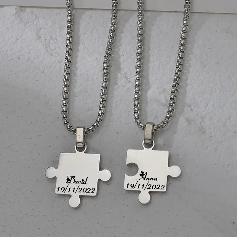 COLLARES SÓLIDOS ROMPECABEZAS MINIMALISTAS PERSONALIZADOS