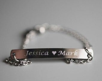 BRAZALETE ACERO INOXIDABLE PLACA PERSONALIZABLE