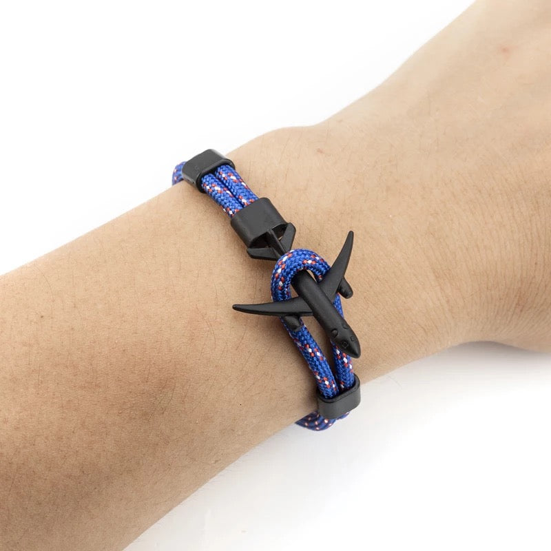 BRAZALETE AVIÓN CUERO