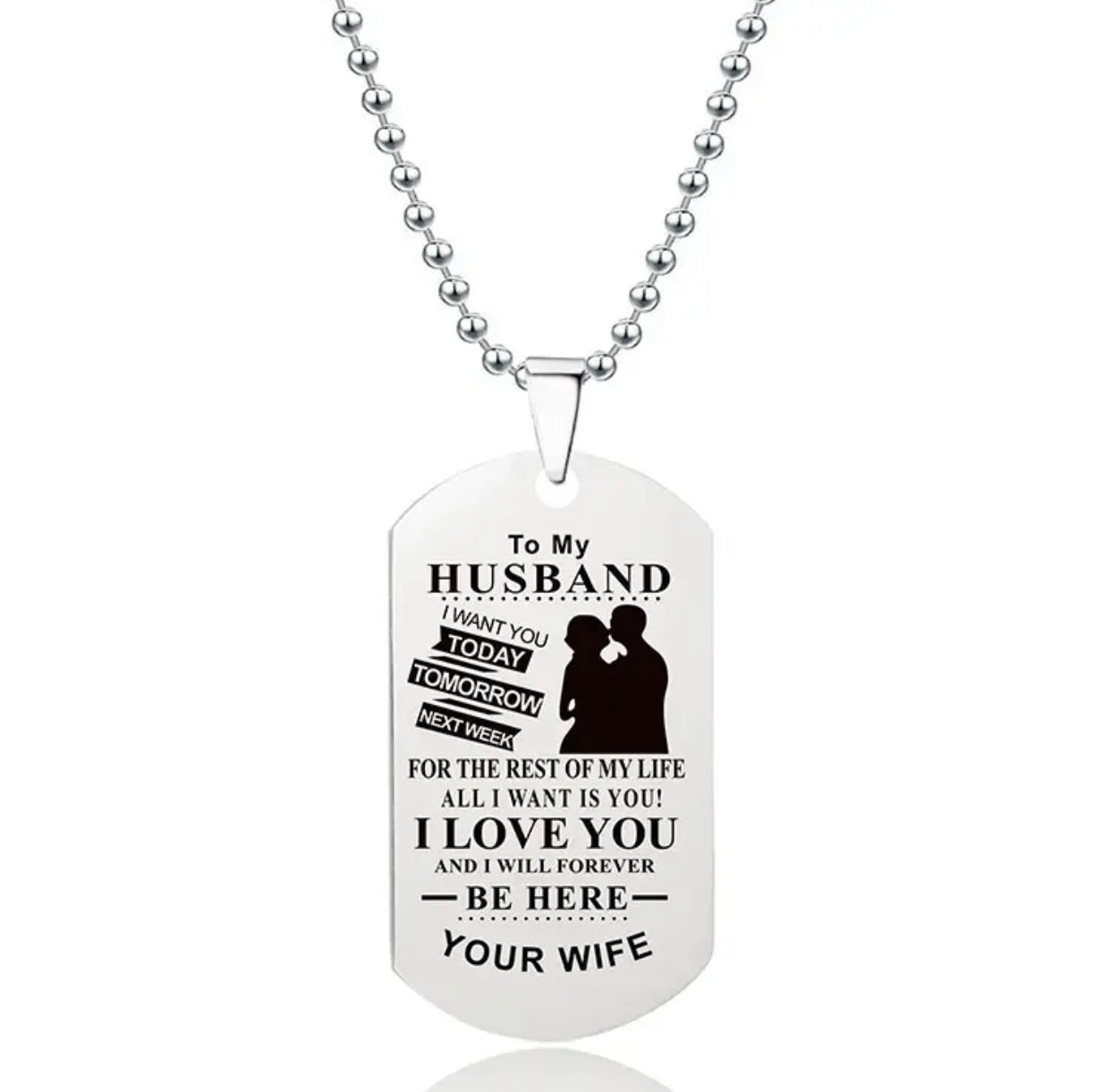 COLLAR MASCULINO CON MENSAJE DE AMOR