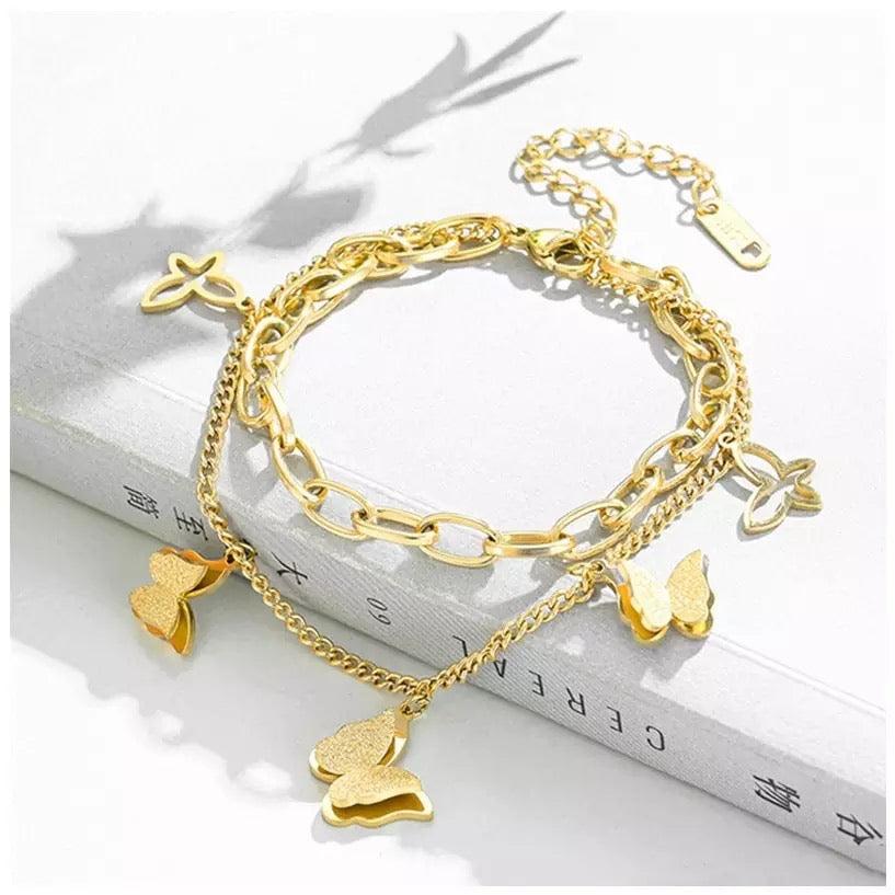 BRAZALETE ELEGANTE MARIPOSAS DOS ESTILOS