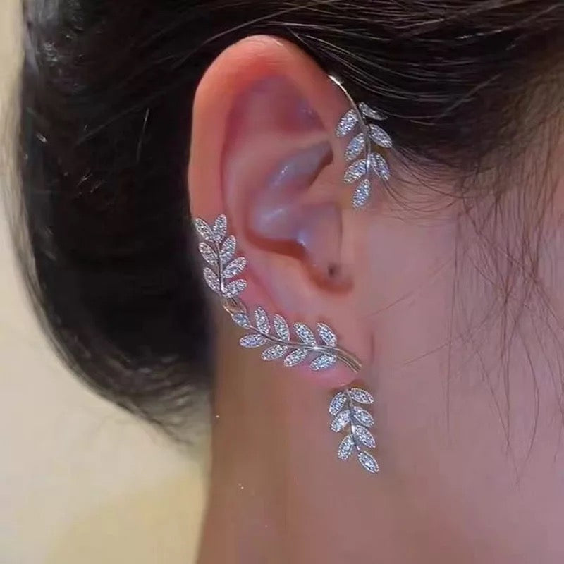 ARETES OREJA COMPLETA DE CRISTAL SIN PERFORACIÓN