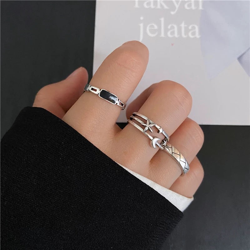 SET ANILLOS AESTHETIC METAL VINTAGE