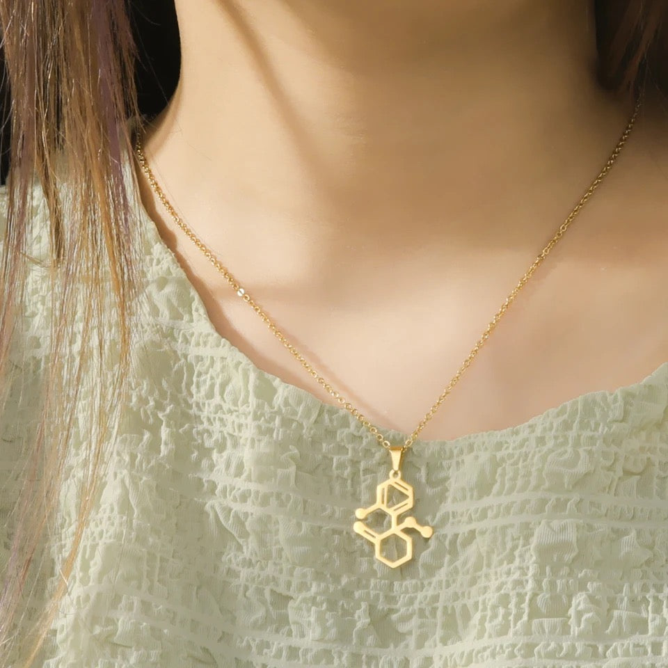 COLLAR MOLÉCULA QUÍMICA MINIMALISTA