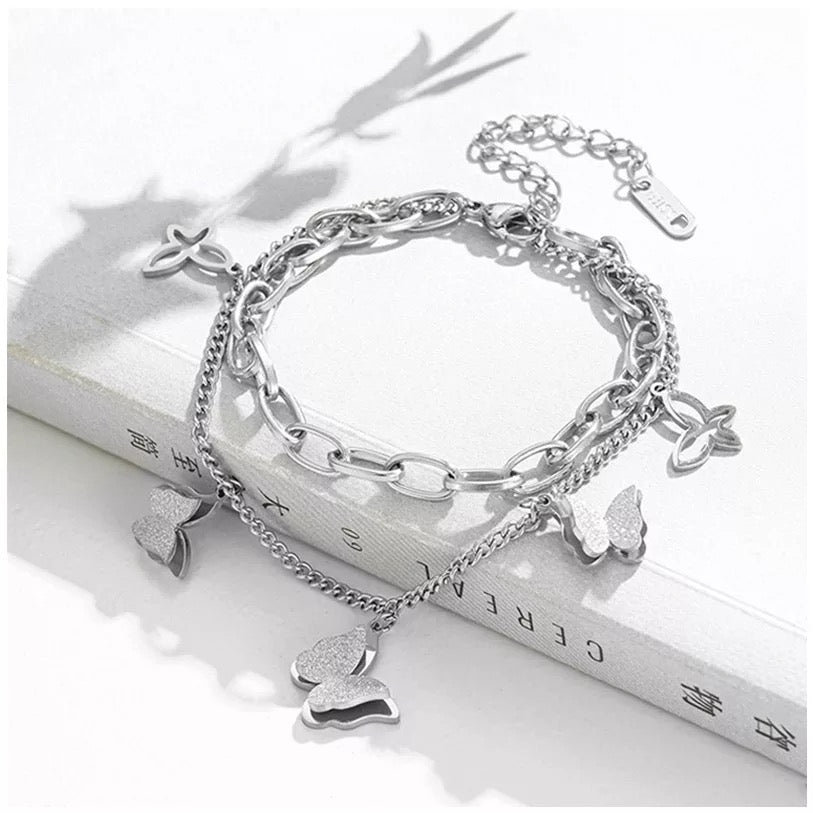 BRAZALETE ELEGANTE MARIPOSAS DOS ESTILOS
