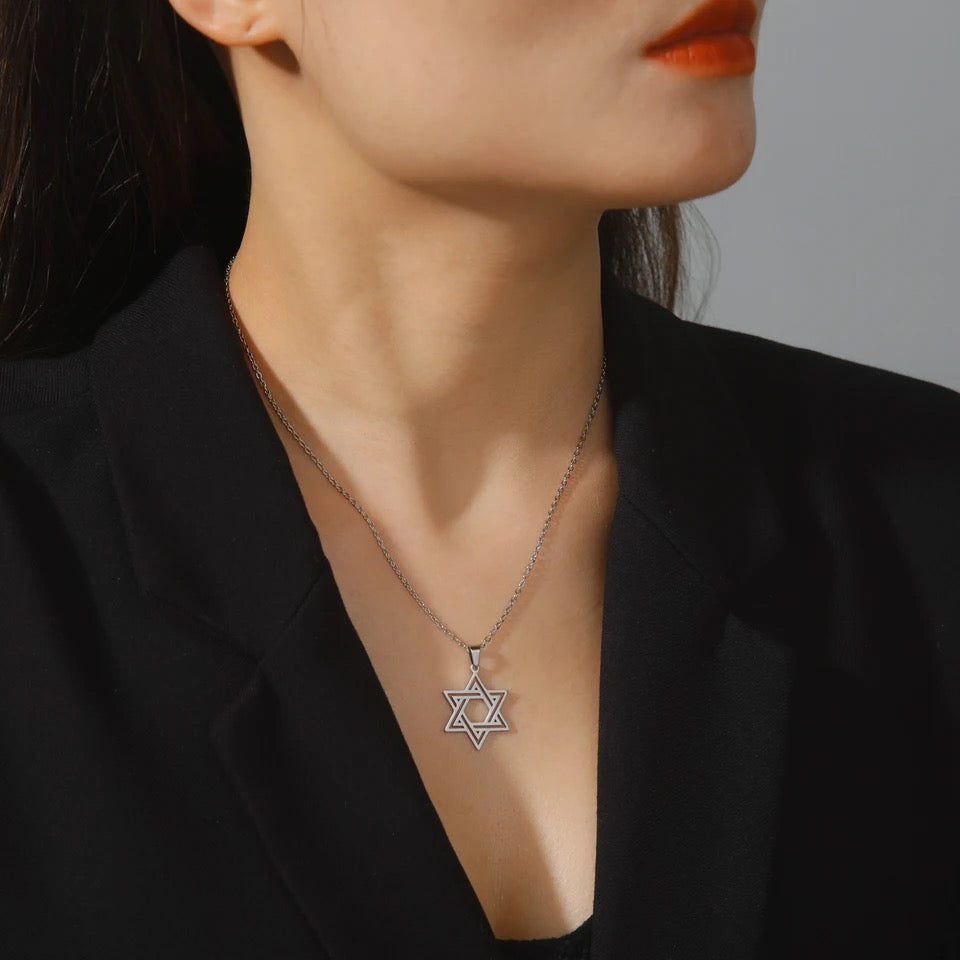 COLLAR ESTRELLA DE DAVID  UNISEX HUECO