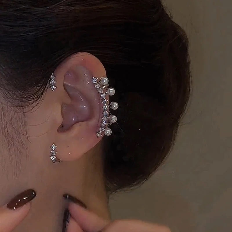 ARETES OREJA COMPLETA DE CRISTAL SIN PERFORACIÓN