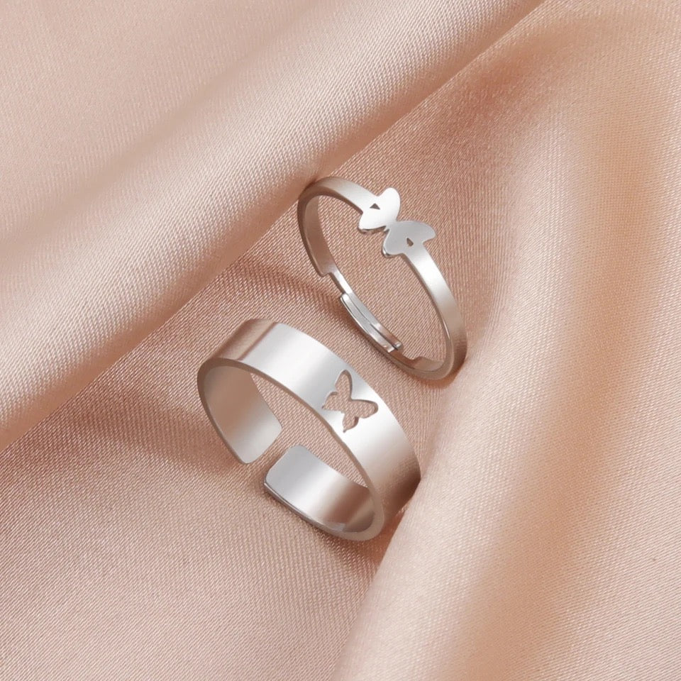 ANILLOS MATCHING RINGS FINOS DISEÑO HUECO MINIMALISTAS AJUSTABLES