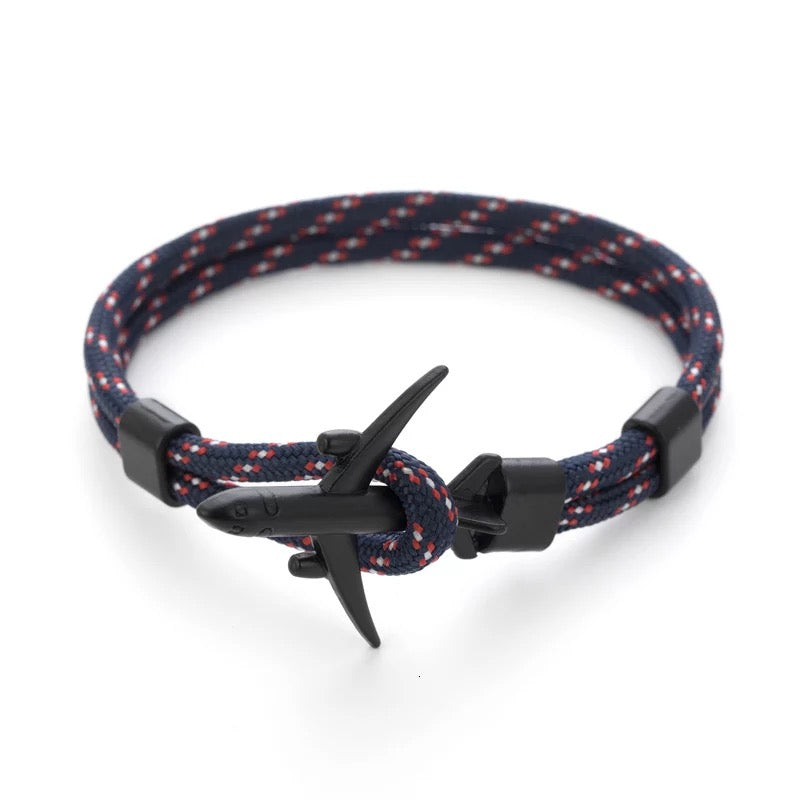 BRAZALETE AVIÓN CUERO