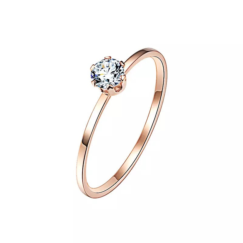 ANILLO MINIMALISTA CRISTAL ACERO DE TITANIO