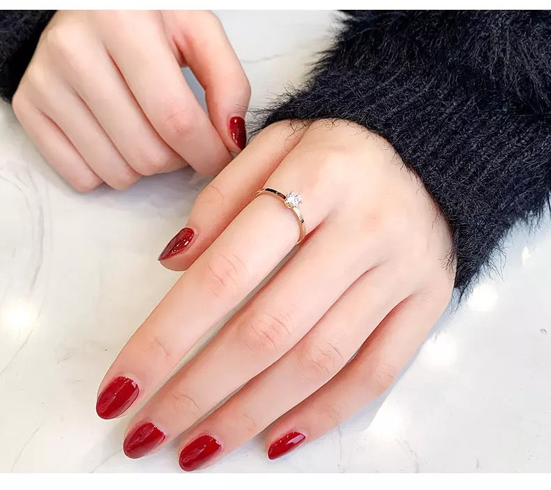 ANILLO MINIMALISTA CRISTAL ACERO DE TITANIO
