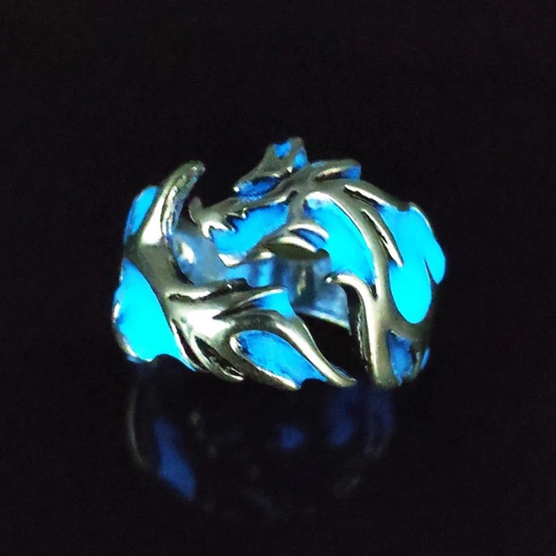 ANILLOS PUNK GÓTICO BRILLAN EN LA OSCURIDAD