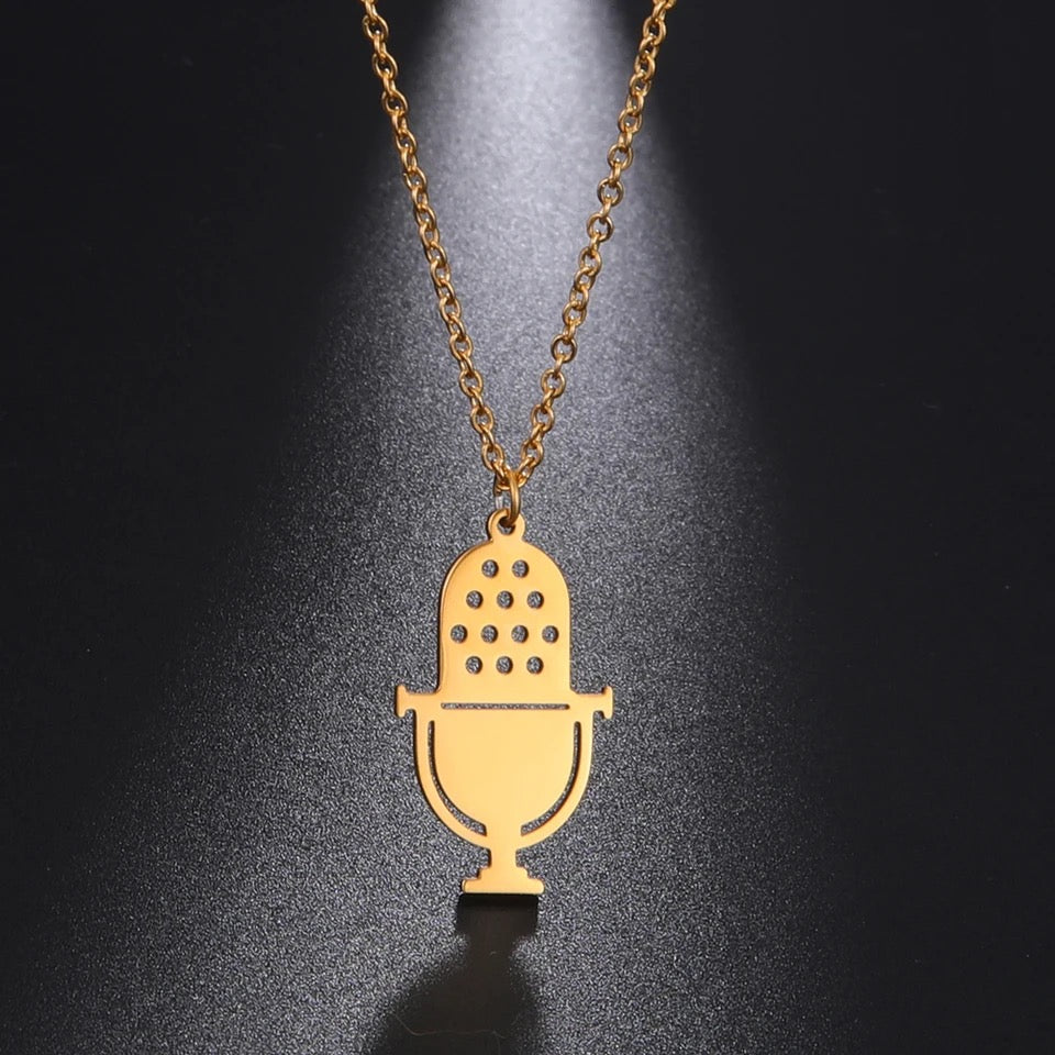COLLAR MICRÓFONO DISEÑO MUSICAL UNISEX