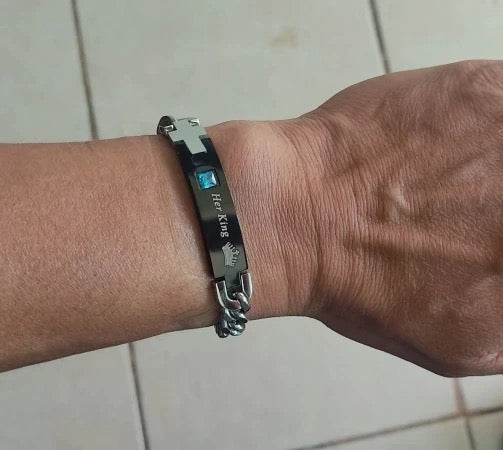 BRAZALETES PROMESA DE ZIRCONIA CUBICA SU REY & SU REINA