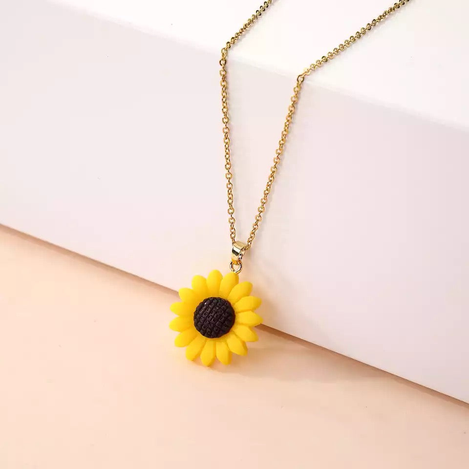 COLLAR GIRASOL AMARILLO MINIMALISTA